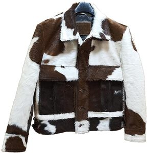 Chaquetas de Cuero con Pelo de Vaca Auténtico para Hombre, Hechas a Medida, con Cierre, Logotipo Personalizado, Estilo Urbano - Product Image 1