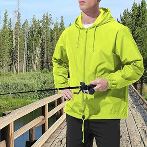 Veste de pluie légère pour homme, imperméable, coupe-vent, pliable, avec logo sur le devant - randonnée, cyclisme, course à pied, pêche, golf, camping, voyage - Product Image 3