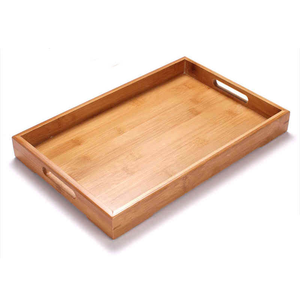 Plateau en bois moderne poli de luxe, respectueux de l'environnement, fabriqué à la main, plateau de service pour table à manger et cuisine, taille personnalisée, passe au lave-vaisselle - Product Image 1