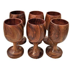 Verres à vin en bois de luxe, verres à vin rouge, 6 pièces, nouveaux verres à vin rouge en bois élégants, artisanat, prix imbattable - Product Image 1