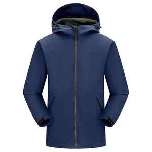 <b>Men's</b> Winter Thick Zipper Hooded Waterproof Reversible Down-Filled Quilted Windbreaker <b>Jacket</b> for <b>Cycling</b> Running OEM Service - Product Image 1
