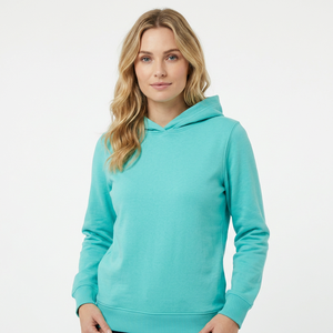 Sweat-shirt à capuche unisexe, couleur unie, tricoté, décontracté, manches longues, coupe régulière, vert menthe - Product Image 6