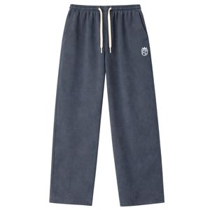 Conjunto de Chaqueta y Pantalones Deportivos para Hombre, Estilo Urbano, de Algodón, con Cuello Alto y Cierre de Cremallera, Color Gris Lavado, Tejido Acanalado - Product Image 3