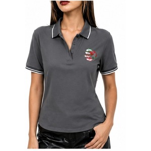 T-shirt d'été personnalisé en molleton tricoté imprimé à manches courtes pour femme, idéal pour le sport et le golf, vente en gros - Product Image 1