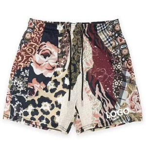 Vente en gros – Nouveauté : Short de plage mi-long pour homme, 100 % polyester, décontracté, uni, écologique, avec logo frontal, respirant, élastique, maille, design personnalisé, été - Product Image 5