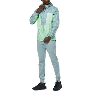 Conjunto de 2 piezas de ropa deportiva para hombre, hecho 100% de nailon, con chaqueta corta y pantalones jogger, con cremallera, cortavientos de poliéster, estilo urbano. - Product Image 1