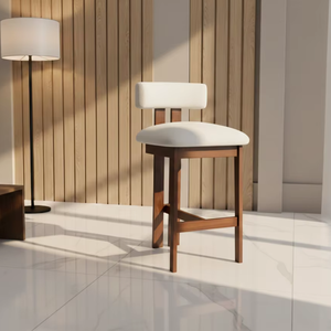 Silla de Barra Arden de Madera de Teca Premium con Taburete Moderno Minimalista Escandinavo para Espacio de Bar - Product Image 3