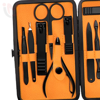 Kit de manucure professionnel pour hommes en acier inoxydable 7 en 1, coupe-ongles, set de pédicure avec boîte