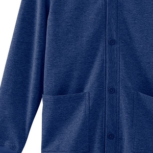 Cardigan en polaire doux pour femme, à dos ouvert, adaptatif, avec boutons-pression aux épaules, classique, confortable, chaud, idéal pour l'hiver et adapté aux soignants - Product Image 3