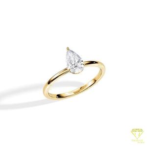 Bague de fiançailles solitaire en moissanite taille poire, bague de promesse minimaliste en or, bijoux de mariage élégants - Product Image 2