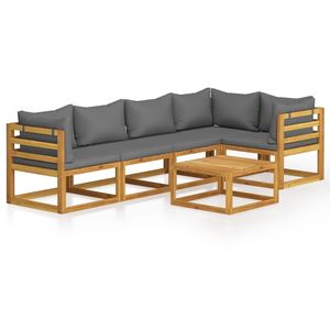 Set Lounge da Giardino Modulare Grande in Legno Massello di Acacia Grigio Scuro - Mobili da Esterno di Qualità Premium - Product Image 2