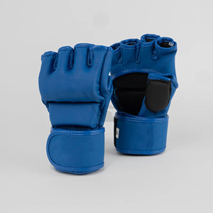 Gants de boxe MMA demi-doigts pour hommes à bas prix, service OEM, gants de frappe en cuir de haute qualité, respirants, fabriqués au Pakistan - Product Image 1