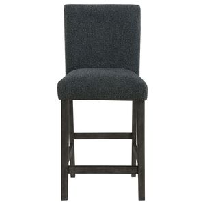 Set di 2 Eleganti Sgabelli da Bar Murtry in Tessuto Bouclé Nero - Product Image 5