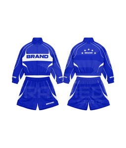 Windbreaker Hooded Solid Tracksuit Dropshoulder Fit Polyester/Nylon <b>Jacket</b> and <b>Short</b> Set Waterproof Unisex - Product Image 2