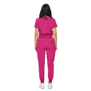 Col montant fermeture éclair médecin infirmière Scrubs uniforme couleur unie robe d'opération femmes hommes Scrubs haut pantalon costumes 2026 HI - Product Image 4