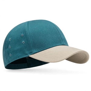 Gorra de Béisbol Amkoor Teal de 6 Paneles en Mezclilla con Visera Beige en Contraste, Transpirable, Impermeable, Ajustable, Unisex, Informal, para Primavera/Verano - Product Image 3