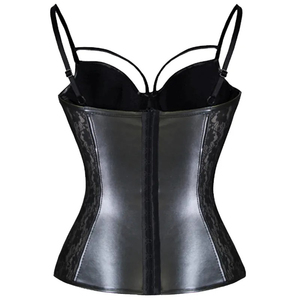 Corsé de cuero transpirable de color liso sexy para mujer, faja moldeadora con varillas, top tipo bustier, prenda exterior. - Product Image 6