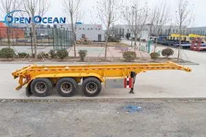 Tri Axle Skeleton Container Chassis 20ft 40ft 45ft Shipping Semi Trailer Heavy Truck Trailer