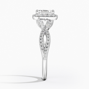 BOJ <b>Ring</b> 0123 Asscher Cut 925 Silver Luxe Floral Prong Setting Solitaire <b>Diamond</b> <b>Ring</b> 2ct D Color VVS1 Moissanite GRA Certified - Product Image 3