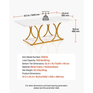 Tavolino da Caffè Moderno a 2 Livelli in Finto Marmo con Gambe Geometriche in Metallo, Robusto e Minimalista - Product Image 3