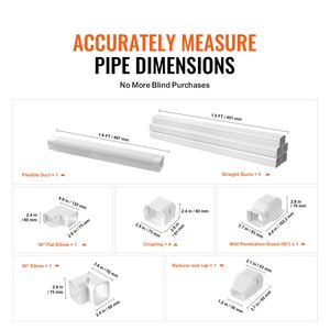 Copertura per Tubi di Condizionatori Mini Split, 3 Pollici di Larghezza, 10 Piedi di Lunghezza, Tubo Decorativo in PVC, 5 Condotte Diritte, Copertura Completa per Condizionatori a Gas - Product Image 2