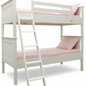 Twin Size Solid <b>Pine</b> Wood Eco-friendly Platform Bunk <b>Bed</b> with Ladder Modern Style Kids Bedroom Furniture - Product Image 3