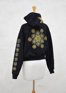 Sweat à capuche court zippé - Noir 100% Coton Écologique Anti-rétrécissement Hiver Brodé ODM - Product Image 6