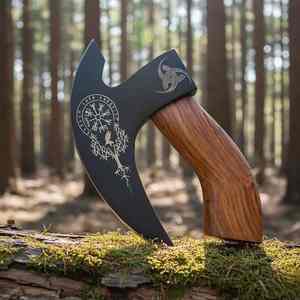 Couteau à pizza Viking en acier de haute qualité, hache pour le camping, découpe de viande et de pizza, vente en gros, professionnel, personnalisé, fait main, très demandé - Product Image 3