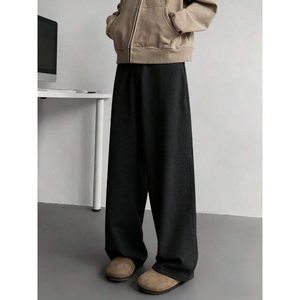 Jean en denim noir coupe droite thème rétro 100% coton écologique respirant taille haute léger estival mignon style streetwear tendance - Product Image 3