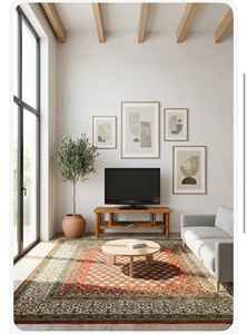 Meuble TV rustique en bois massif, console de télévision en bois avec grande étagère de rangement, centre de divertissement pour salon - Product Image 4