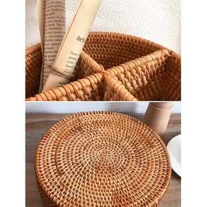 Organizador de Almacenamiento de Ratán Tejido Natural para Escritorio, Oficina, Cocina, Cubiertos, Herramientas y Accesorios de Sala de Estar, Decoración Práctica para el Hogar - Product Image 2