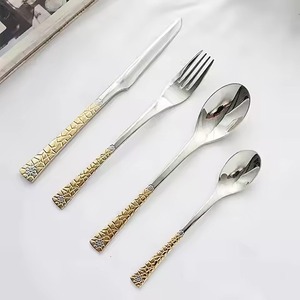 Modern Kitchen Dining <b>Table</b> Metal Cutlery Set Stainless Steel <b>Spoon</b> Fork Knife Flatware Set Elegant Finish - Product Image 4