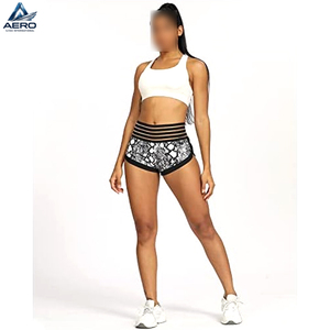 Shorts de yoga de cintura alta con el último diseño, el mejor producto para mujer, con efecto levanta glúteos, para fitness al aire libre, en colores blanco y negro. - Product Image 1