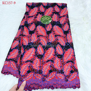 KC157 Tissuti Africani 2024 Gipure Chiffon ricamo Laser tessuto da sposa da sposa pizzo africano da donna - Product Image 6