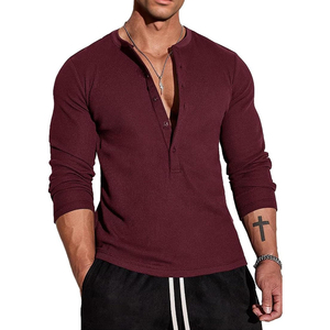 เสื้อยืดวาฟเฟิลถักแขนเต็มพรีเมี่ยมแบบนิ่มเสื้อผ้าแฟชั่นแบบลำลอง - Product Image 4