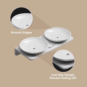 Double Round Soap Dish Wall Mounted Dual Layer Glass <b>Tray</b> Metal Holder Heavy Duty Bathroom Storage Rack Circular Hardware Set - Product Image 6