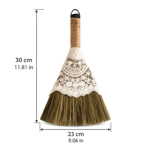 Woven Grass <b>Broom</b> with Ivory Lace Decorative Mini <b>Broom</b> Cottagecore Farmhouse Wall Decor Rustic Kitchen Accent Housewarming Gift - Product Image 3
