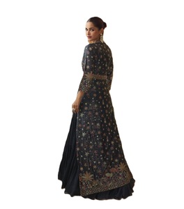 Modest Embroidery Work Polyester Chinon Women Party Evening Spring Autumn Floor Length <b>Dress</b> Middle East <b>Long</b> Sleeves Arabic - Product Image 3