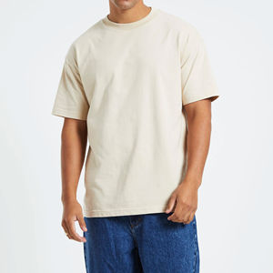 Nouveau T-shirt Streetwear Homme en Polaire Lourde à Épaules Tombantes Coupe Classique Luxe Polyester/Coton - Product Image 1