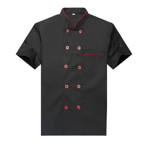 Unisex Short Sleeve Summer Breathable Chef Jacket Knitted Digital Print Restaurant & Bar Use Polyester/Cotton Material - Product Image 3