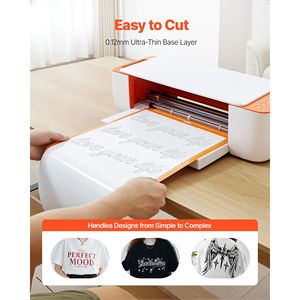 Rotolo di Vinile Termotrasferibile Bianco Lucido 12 pollici x 70 piedi, Facile da Tagliare e Sverniciare, Forte Adesione, Compatibile con Carta e Pellicola Termotrasferibile - Product Image 3