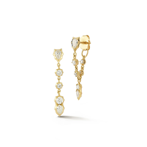 Posey Loop Diamond Earrings Set Poppy Loop Earrings <b>Large</b> Lab Grown <b>Hoop</b> Earrings, Minimalist Gold <b>Hoop</b> Set, Bridal Jewelry Gift - Product Image 2