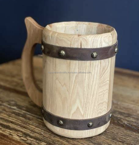 Mug à bière classique en bois naturel, artisanal, écologique, réutilisable, vaisselle, Tayyab Handicraft, lot de 50 pièces - Product Image 5