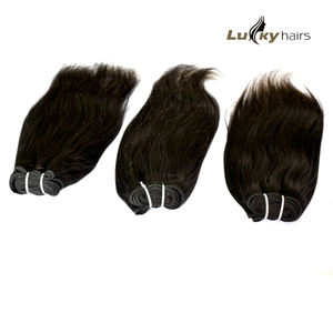 Calidad Natural Kinky Straight Wave Negro Sin procesar Indian Loose Deep Wave Fabrica Extensiones de cabello humano crudo de doble estiramiento - Product Image 2