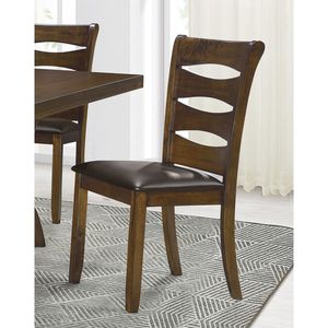 Set da Pranzo Transizionale 7 Pezzi con Finitura Marrone, Mobili in Legno con Tavolo Allungabile e 6 Sedie Laterali per Sala da Pranzo - Product Image 4