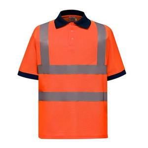 เสื้อโปโลพนักงานรักษาความปลอดภัยทรงคลาสสิค ผ้าฝ้าย 100% ชุดทำงาน พร้อมโลโก้ปรับแต่งได้ มาตรฐาน ANSI Class 1 คุณสมบัติกันน้ำพร้อมไฟ LED กระพริบ - Product Image 3