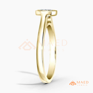 Bague solitaire en moissanite taille ronde, bague de fiançailles minimaliste en or pour femme, bijou élégant, cadeau de promesse - Product Image 5