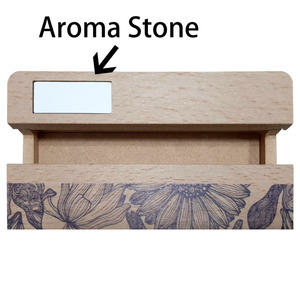 Support de téléphone élégant en bois – Amplificateur acoustique et diffuseur d'huiles essentielles en forme de chrysanthème violet - Product Image 4