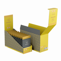 Boîte de présentation de comptoir en papier prête à l'emploi avec lamination mate écologique et déchirable pour sachets et pochettes de vente au détail