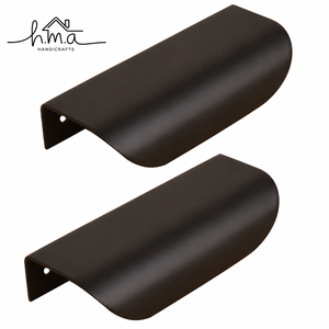 <b>Matte</b> <b>Black</b> Brass Edge Pull Cabinet Handle Modern Minimalist Finger Grip Drawer Wardrobe Kitchen Cabinet <b>Door</b> Handle Hardware - Product Image 1